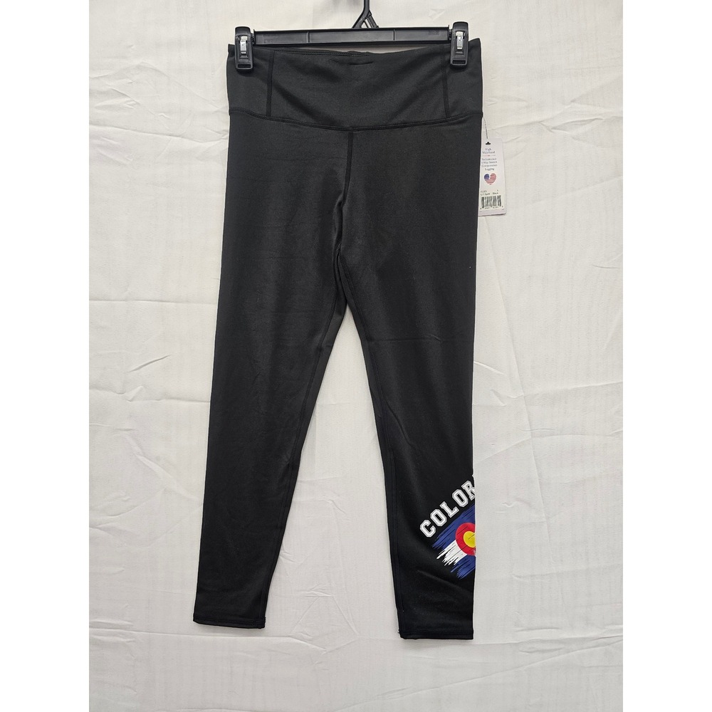 Collette Love Colorado Spirit Black Compression Leggings High Waist Womens Large